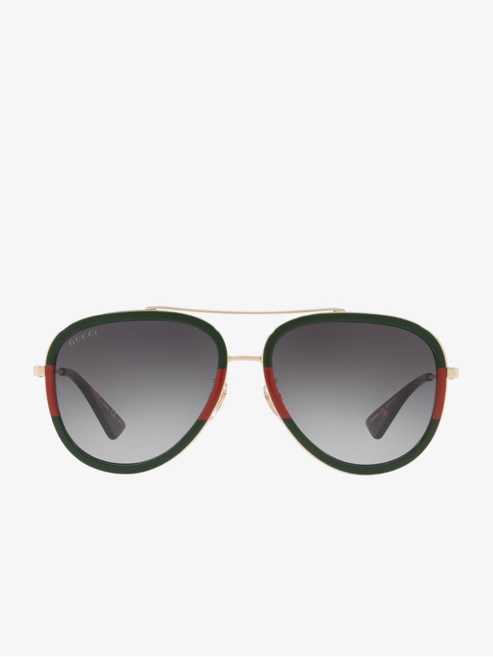 Gucci pilot frame Sunglasses with Green and Red Trim